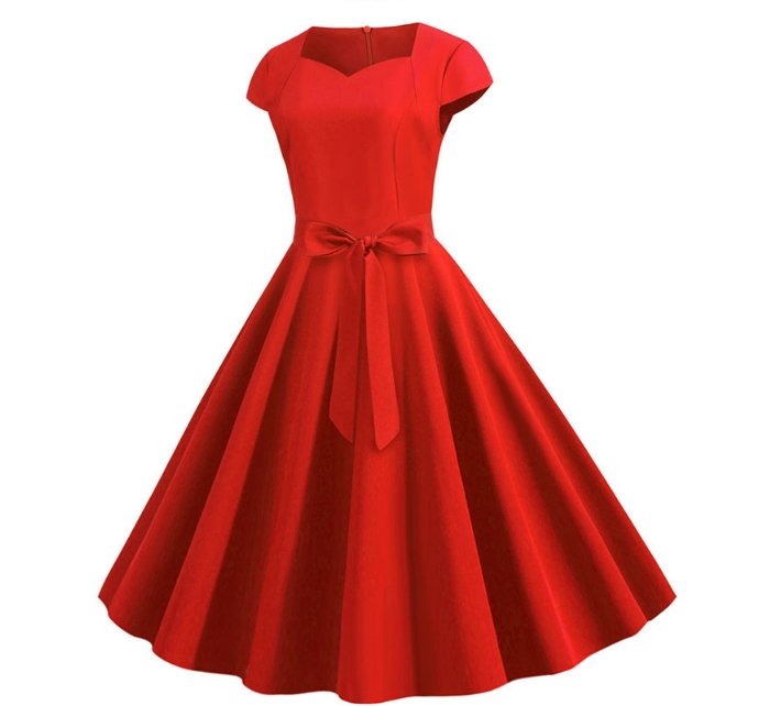 Années 50 Robe Vintage Rouge - Louise Vintage