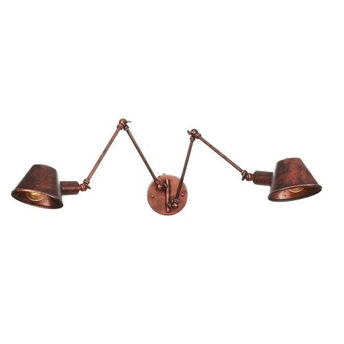 Applique Murale Salon Vintage 2 Ampoules Cuivre - Louise Vintage