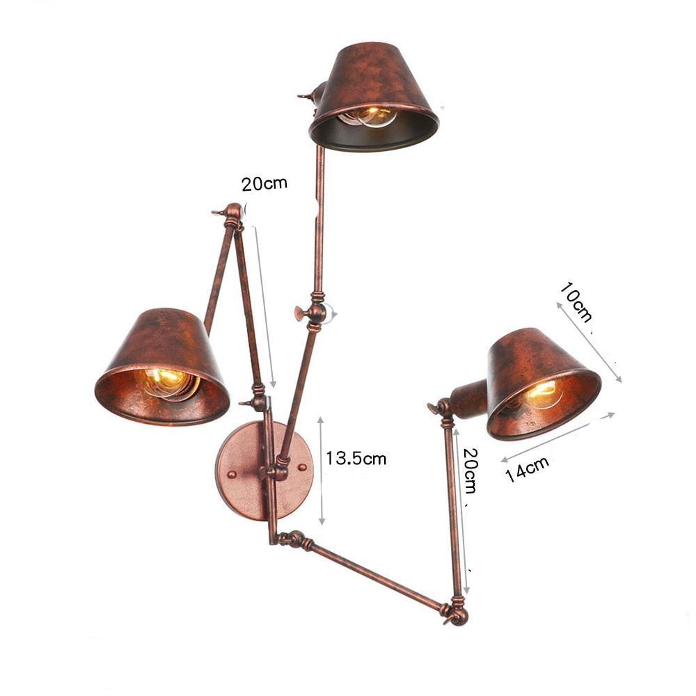 Applique Murale Salon Vintage 3 Ampoules Cuivre - Louise Vintage