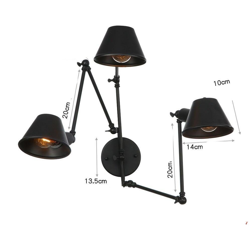 Applique Murale Salon Vintage 3 Ampoules Noire - Louise Vintage