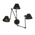 Applique Murale Salon Vintage 3 Ampoules Noire - Louise Vintage