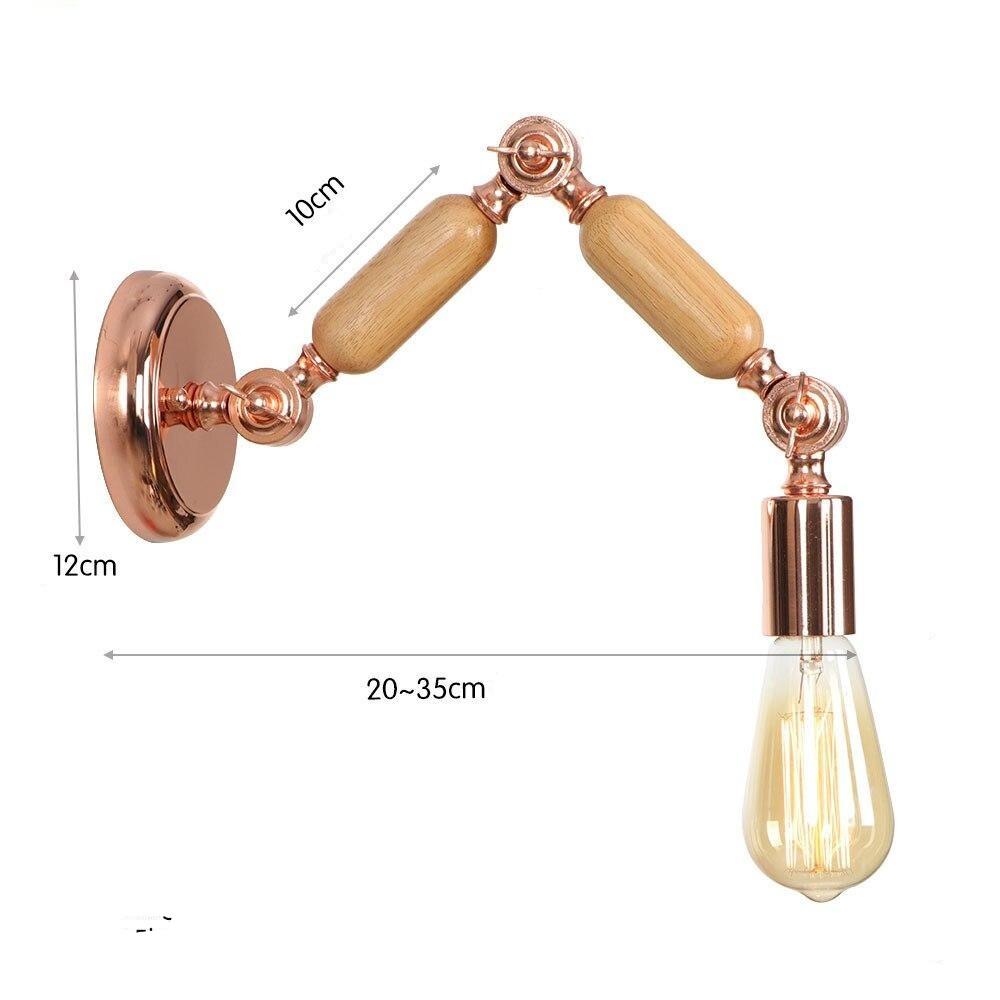 Applique Murale Vintage Bois 2 Branches Ampoule - Louise Vintage