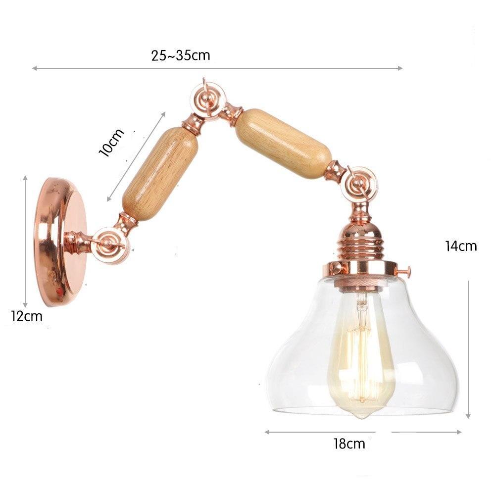 Applique Murale Vintage Bois 2 Branches Cloche - Louise Vintage