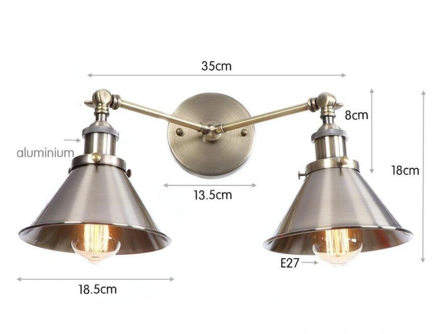 Applique Murale Vintage Double Aluminium - Louise Vintage