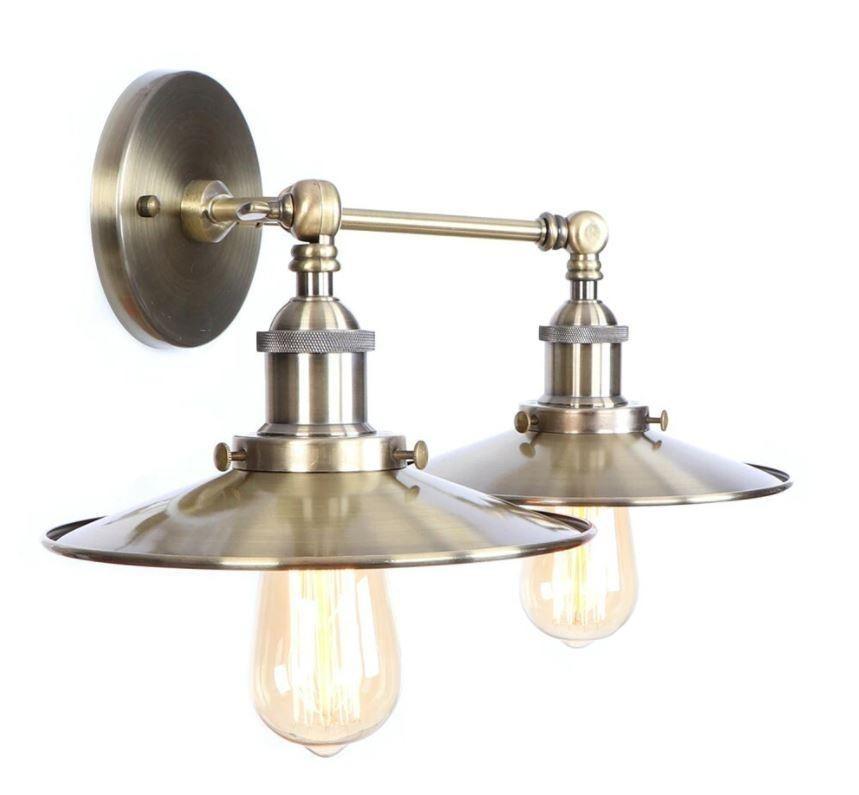 Applique Murale Vintage Double Aluminium Bistro - Louise Vintage