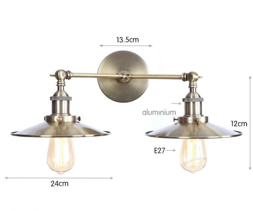 Applique Murale Vintage Double Aluminium Bistro - Louise Vintage