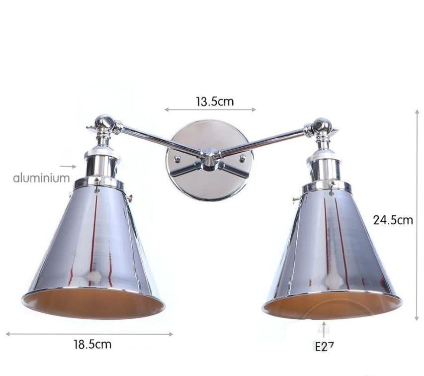 Applique Murale Vintage Double Chrome Bar - Louise Vintage