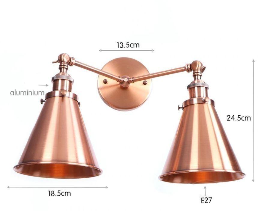 Applique Murale Vintage Double Cuivre Bar - Louise Vintage