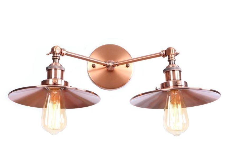 Applique Murale Vintage Double Cuivre Bistro - Louise Vintage