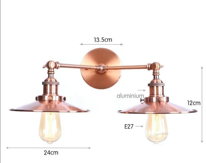 Applique Murale Vintage Double Cuivre Bistro - Louise Vintage