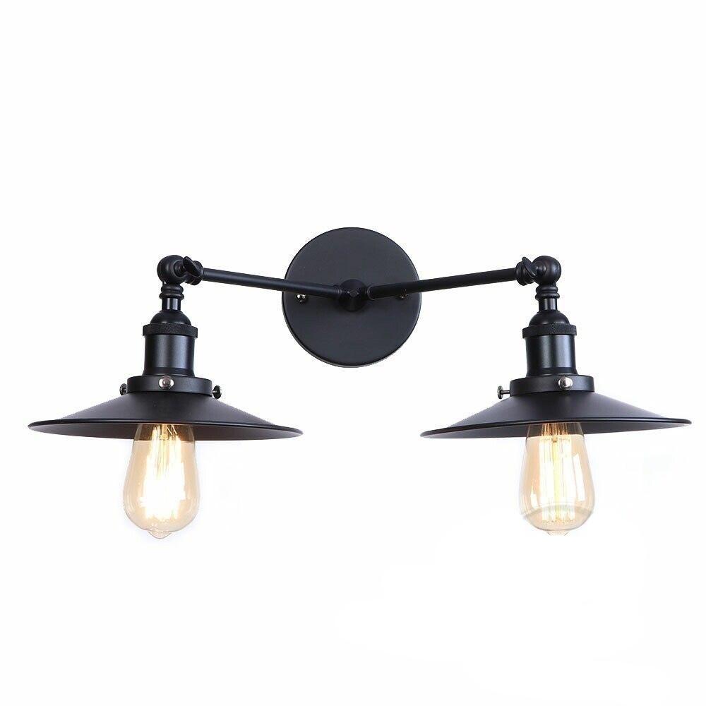 Applique Murale Vintage Double Noir Bistro - Louise Vintage