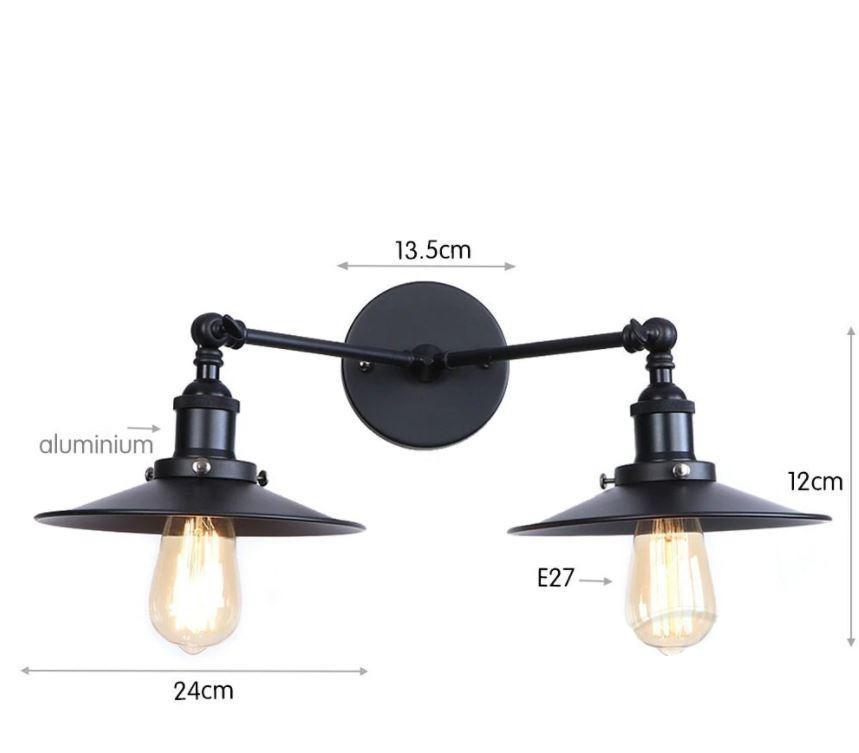 Applique Murale Vintage Double Noir Bistro - Louise Vintage