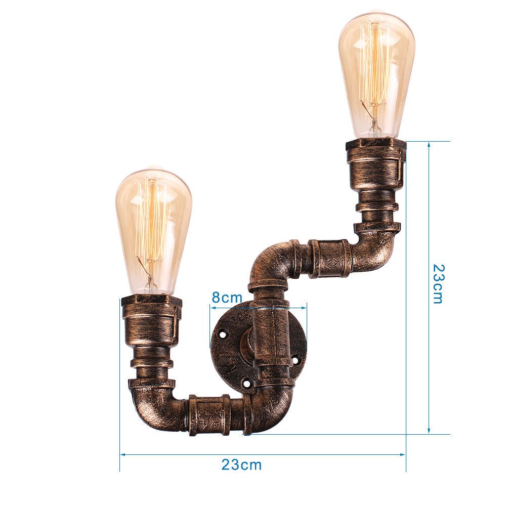 Applique Murale Vintage Industrielle 2 Ampoules - Louise Vintage