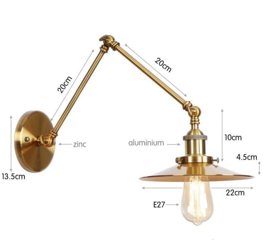 Applique Murale Vintage Industrielle Or - Louise Vintage