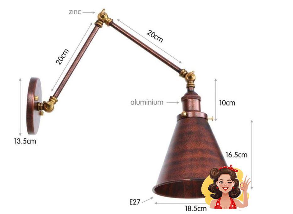 Applique Murale Vintage Rétro Or Cuivre - Louise Vintage