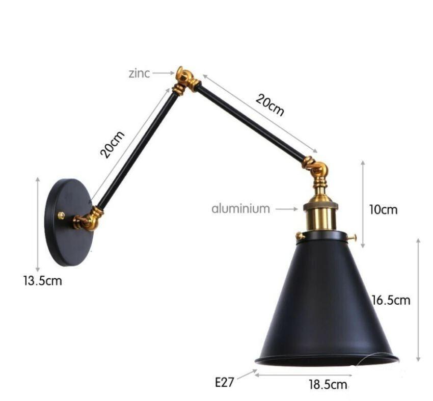 Applique Murale Vintage Rétro Or Noir - Louise Vintage