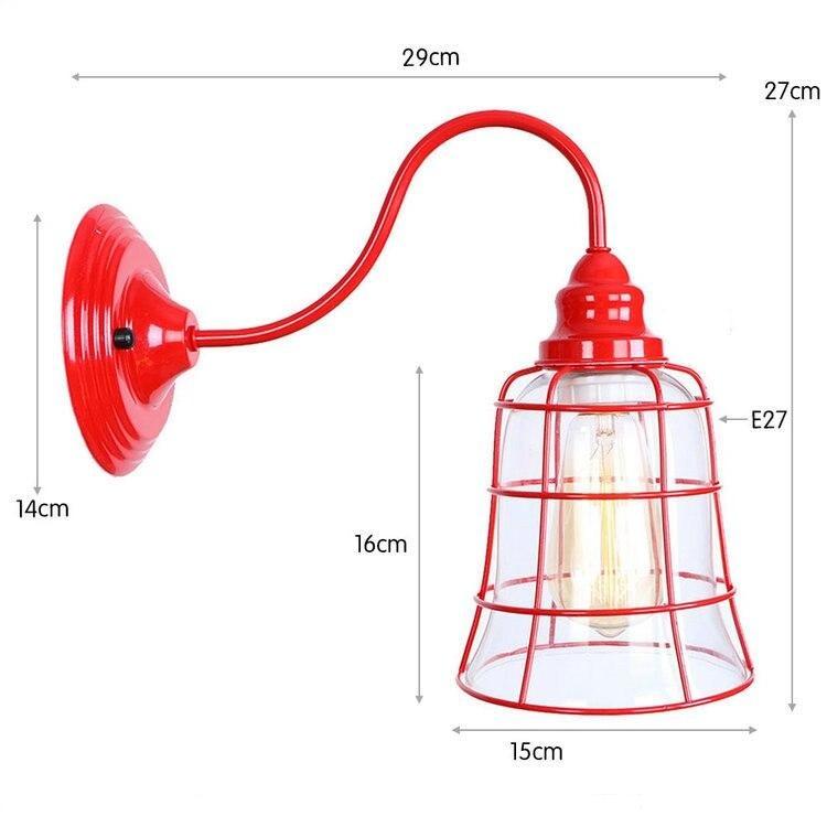 Applique Murale Vintage Rouge Cage - Louise Vintage