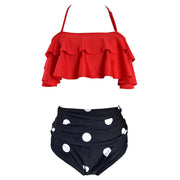 Bikini Taille Haute Vintage Pois