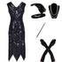 Charleston Robe Année 20 Noire (Avec Accéssoires) - Louise Vintage