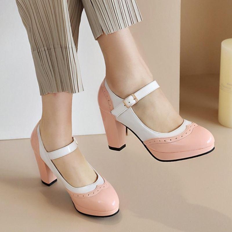 Chaussure Vintage Femme Pin Up Rose - Louise Vintage