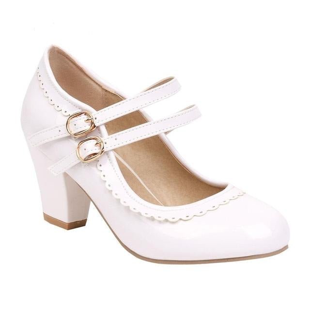 Chaussures à Talons Vintage Blanches - Louise Vintage