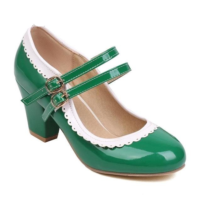 Chaussures à Talons Vintage Vertes - Louise Vintage