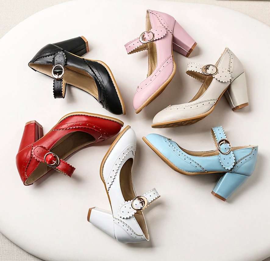Chaussures Années 50 Rockabilly Blanches - Louise Vintage
