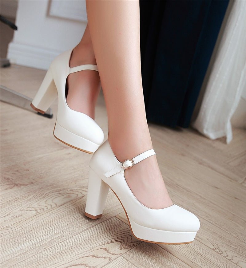 Chaussures Compensées Vintage Blanc - Louise Vintage