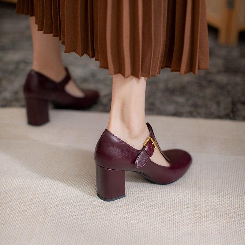 Chaussures de Ville Vintage Femme Bordeaux - Louise Vintage