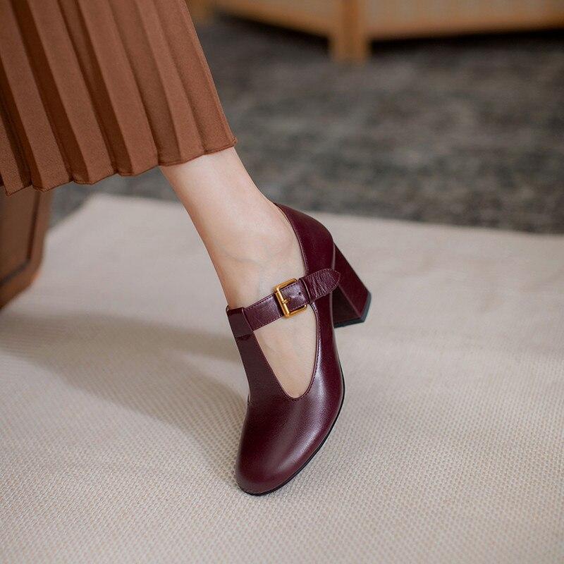 Chaussures de Ville Vintage Femme Bordeaux - Louise Vintage
