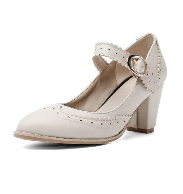 Chaussures Femme Années 50 Beige - Louise Vintage