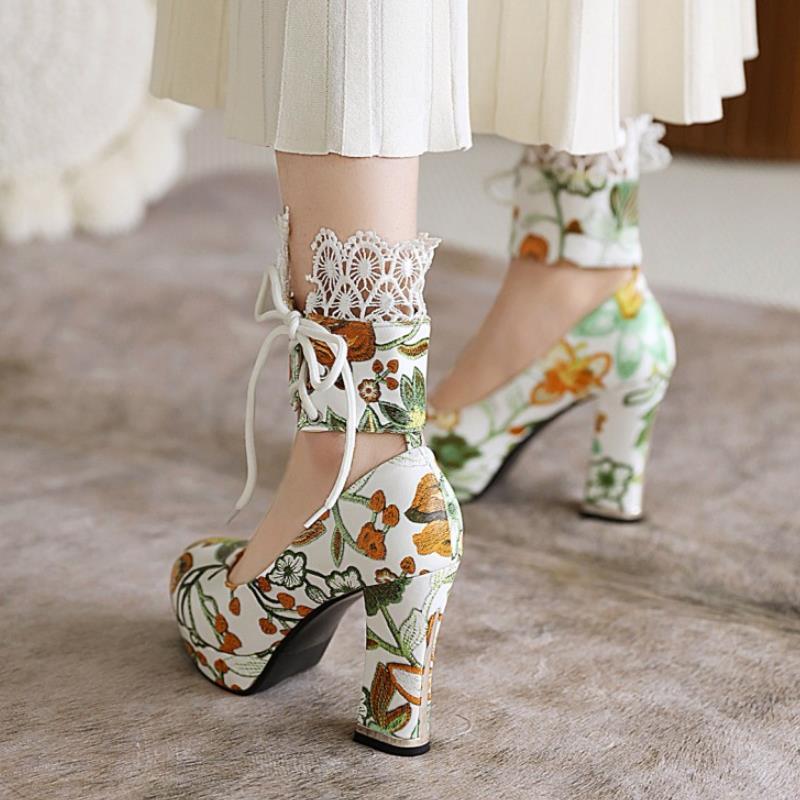 Chaussures Mariage Vintage Femme Beige - Louise Vintage