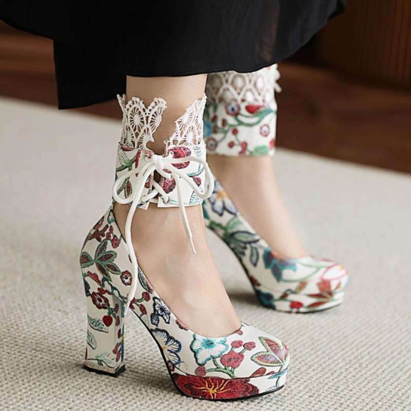 Chaussures Mariage Vintage Femme Blanc - Louise Vintage