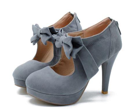 Chaussures Pin Up Années 50 Gris - Louise Vintage