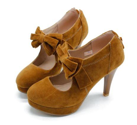 Chaussures Pin Up Années 50 Marron - Louise Vintage