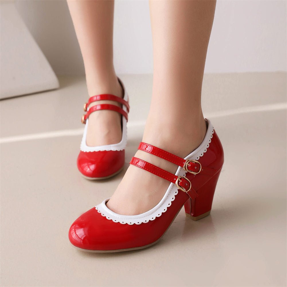 Chaussures Pin Up Couture Rouge - Louise Vintage