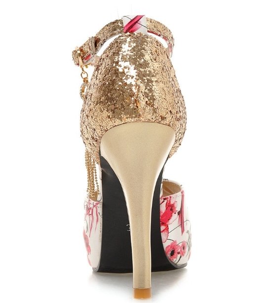 Chaussures Pin Up Fleurs Rouge - Louise Vintage