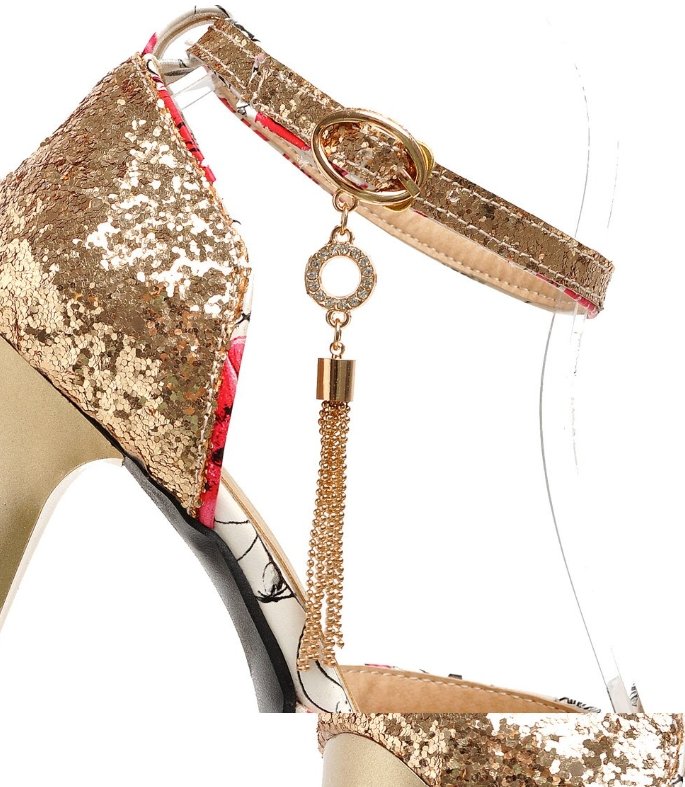 Chaussures Pin Up Fleurs Rouge - Louise Vintage