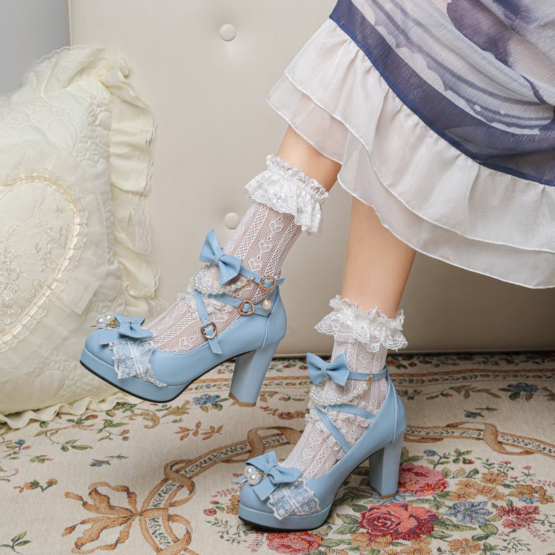 Chaussures Pin Up Mary Jane Bleu - Louise Vintage