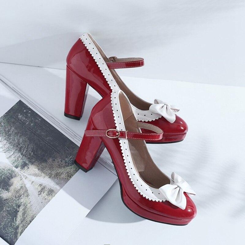 Chaussures Pin Up Noeud Rouge - Louise Vintage