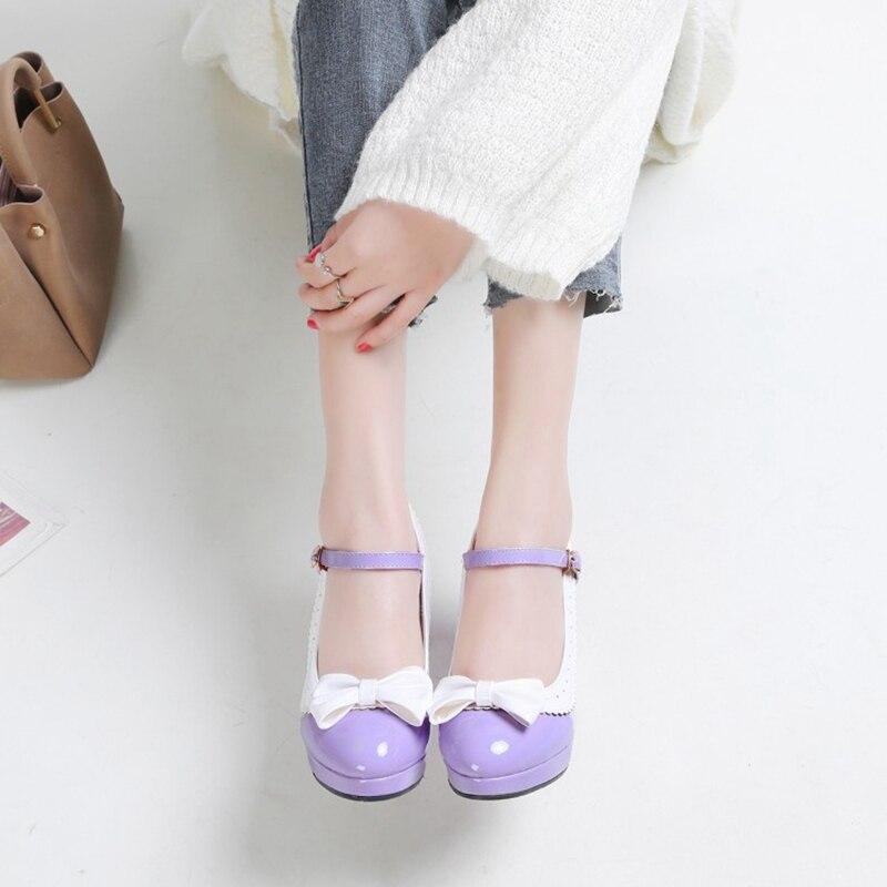 Chaussures Pin Up Noeud Violet - Louise Vintage