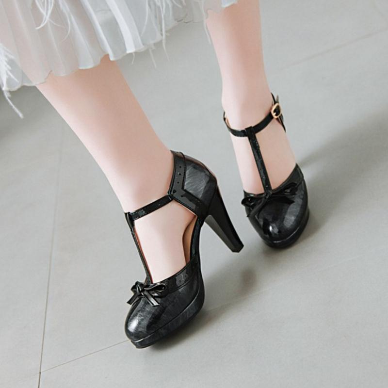 Chaussures Pin Up Noir Brillantes - Louise Vintage