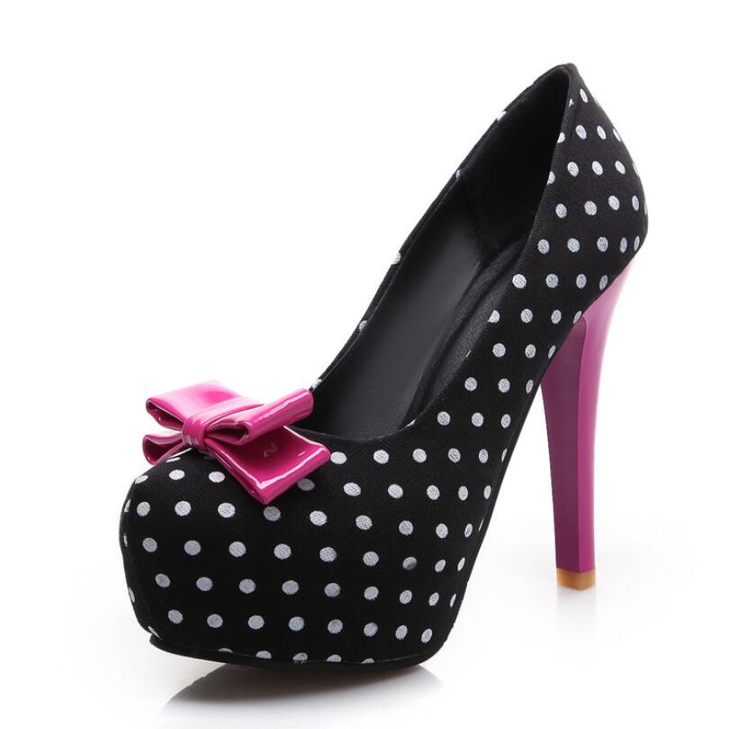 Chaussures Pin Up Pois Noir - Louise Vintage