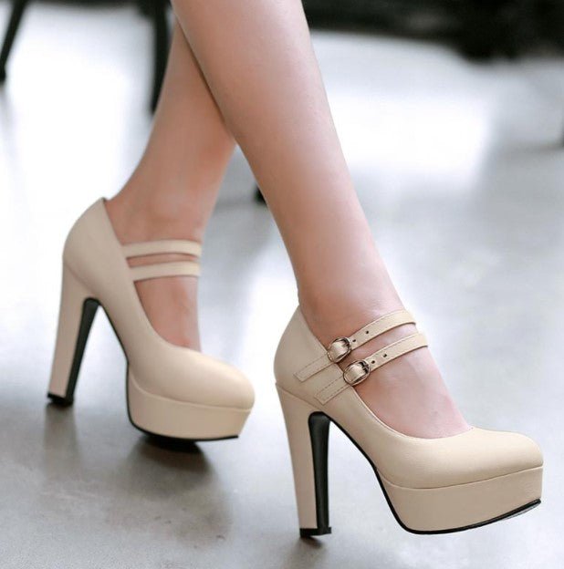 Chaussures Pin Up Sexy Beige - Louise Vintage