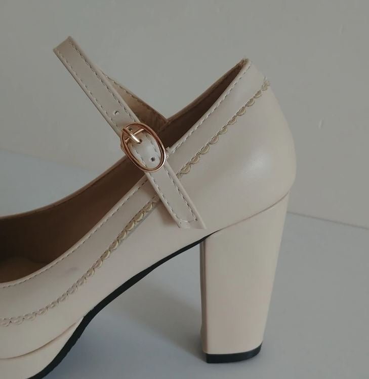 Chaussures Pin Up Talon Beige - Louise Vintage