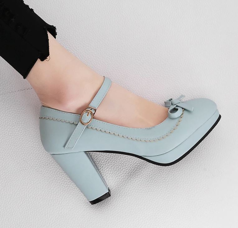 Chaussures Pin Up Talon Bleu - Louise Vintage