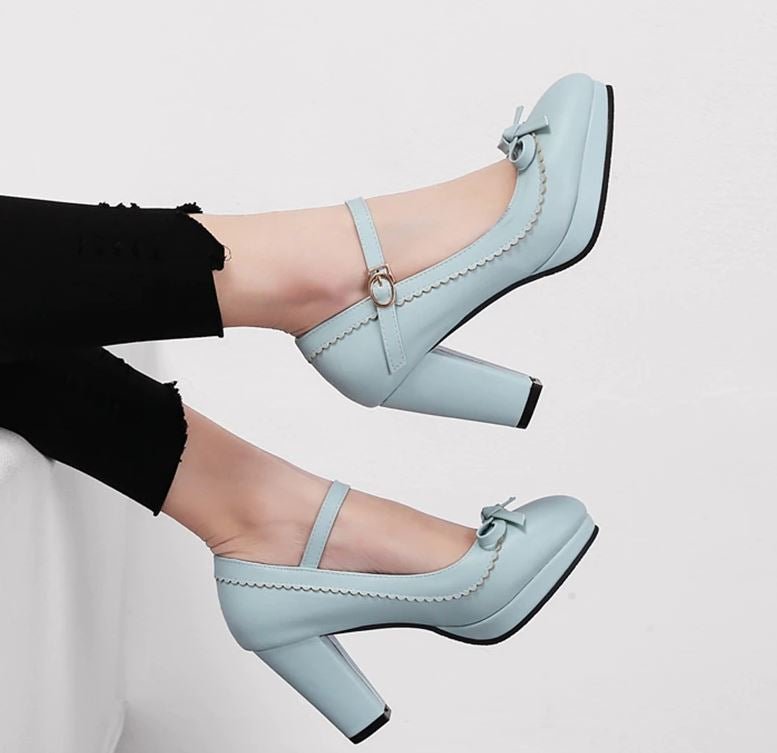 Chaussures Pin Up Talon Bleu - Louise Vintage