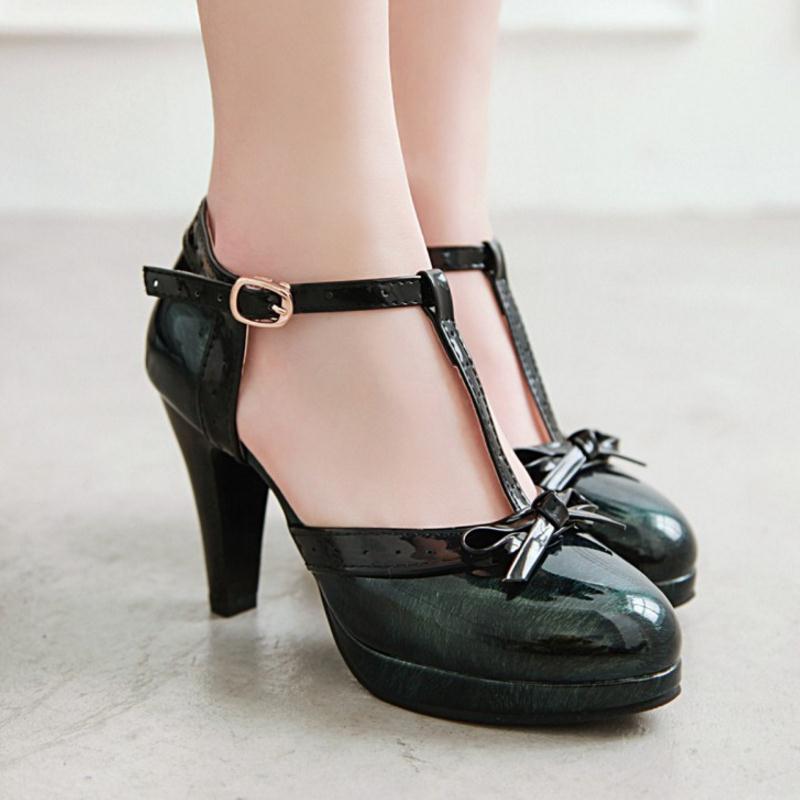 Chaussures Pin Up Verte Brillantes - Louise Vintage