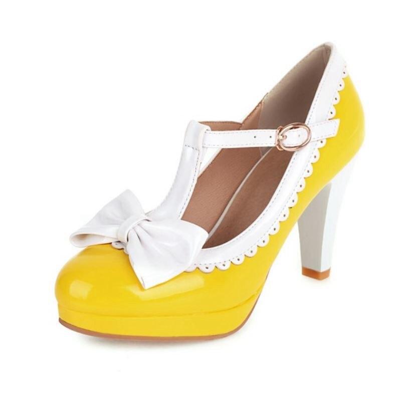 Chaussures Plateforme Vintage Jaune - Louise Vintage