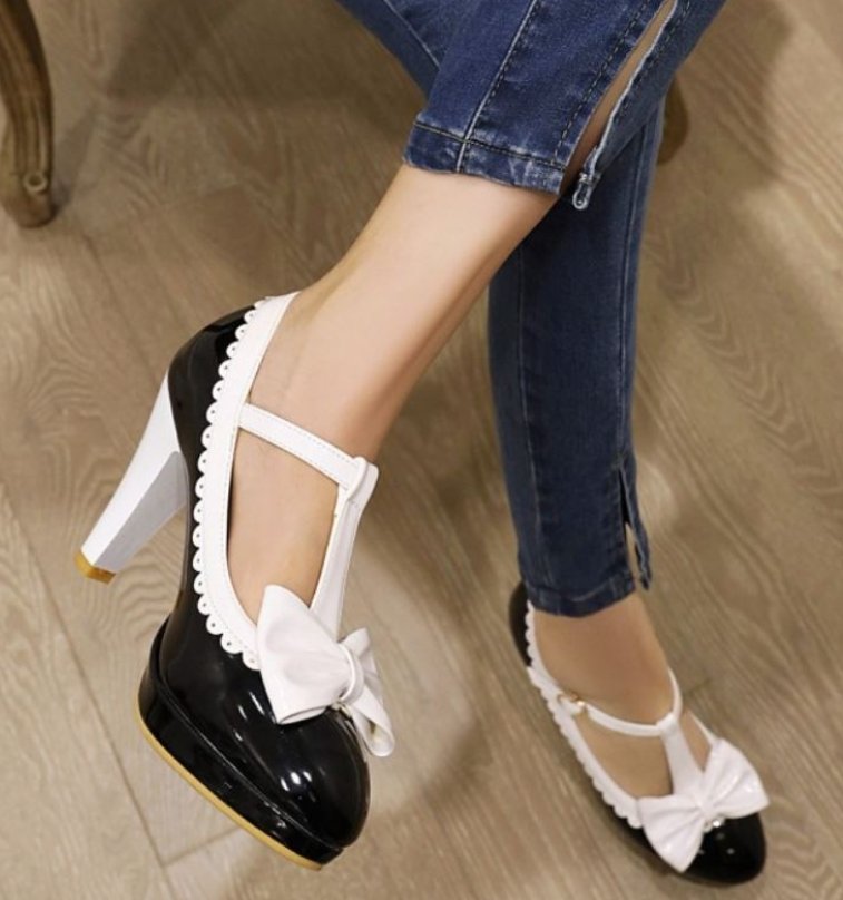 Chaussures Plateforme Vintage Noir - Louise Vintage